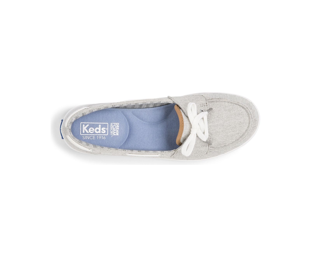 Slip Ons Keds Femme Grise - Charter Chambray - 475-QMFKIB